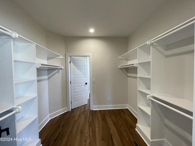 spacious closet with wood finished floors