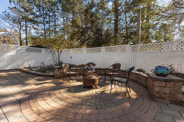 view of patio / terrace with a fenced backyard