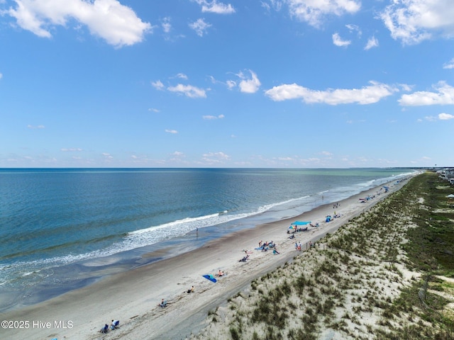 property view of water with a beach view