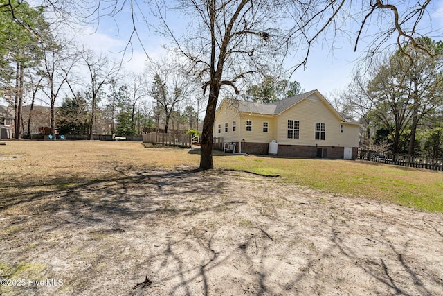 view of yard with fence