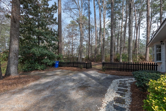 view of yard featuring fence