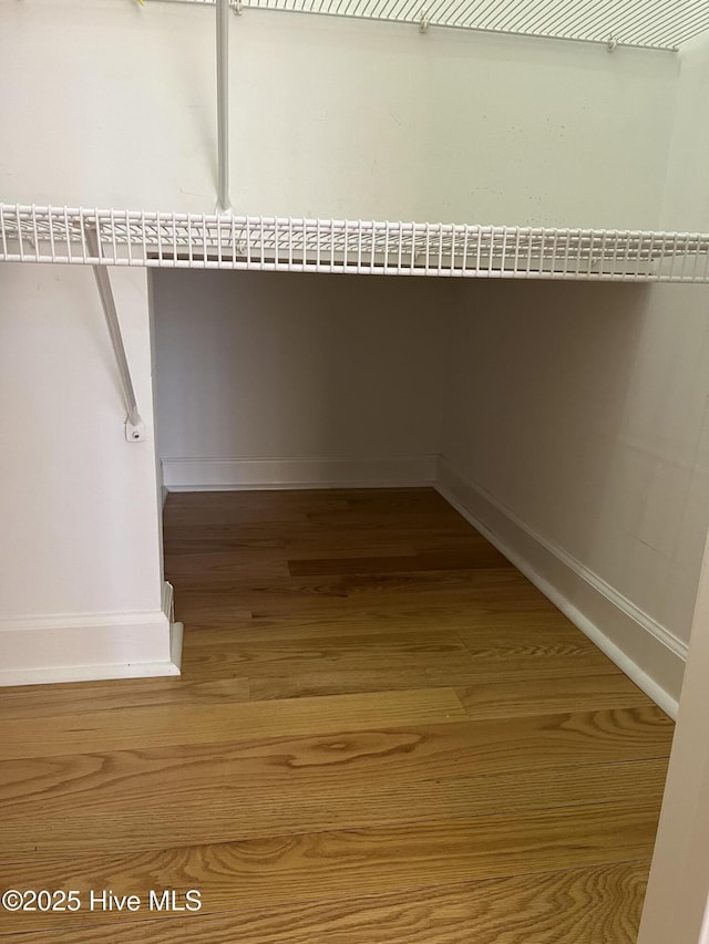 walk in closet featuring wood finished floors