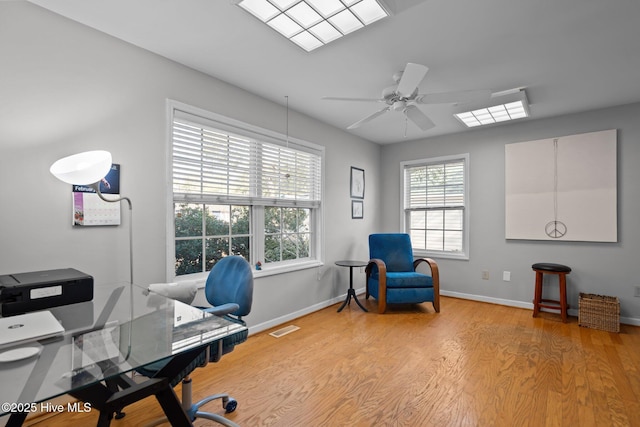 110 SE 7th St, Oak Island, NC 28465 - office with light wood-style floors, ceiling fan, and baseboards