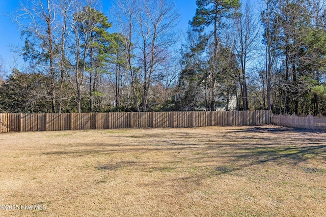 view of yard featuring fence