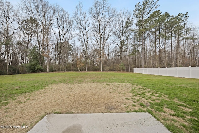 view of yard featuring fence