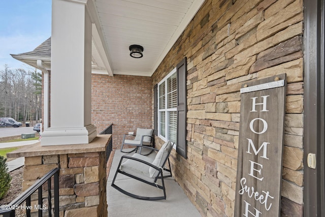 view of patio with a porch