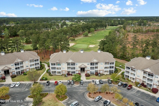 bird's eye view featuring view of golf course