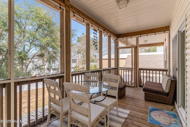 view of sunroom