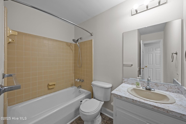 3610 Wedgewood Dr, Trent Woods, NC 28562 - full bath with toilet, baseboards, shower / bathtub combination, and vanity