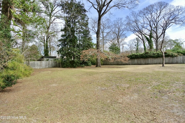 view of yard with fence