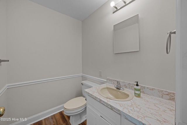 3610 Wedgewood Dr, Trent Woods, NC 28562 - bathroom featuring wood finished floors, toilet, and vanity