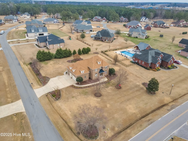 bird's eye view with a residential view