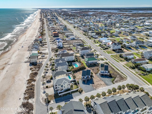 aerial view with a residential view and a water view