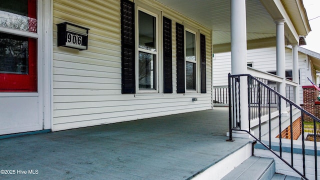 exterior space with covered porch