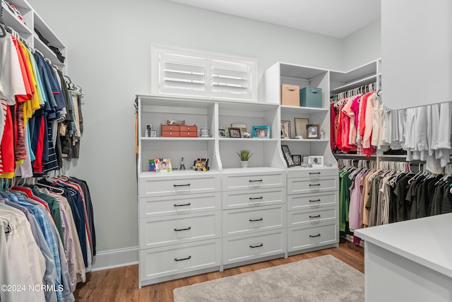 walk in closet featuring light wood-type flooring