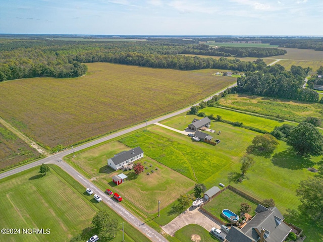 bird's eye view featuring a rural view