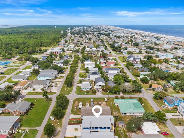 bird's eye view with a water view and a residential view