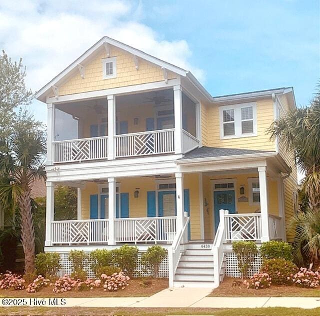 6430 Craller Way, Ocean Isle Beach, NC 28469 - view of front of property featuring a porch