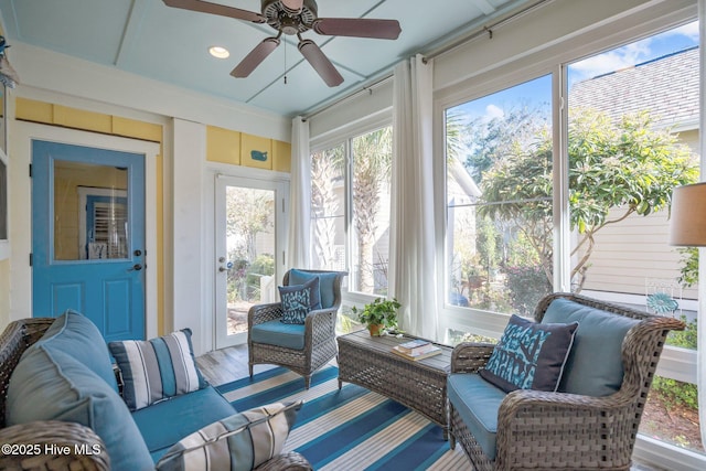 6430 Craller Way, Ocean Isle Beach, NC 28469 - sunroom / solarium featuring healthy amount of natural light and wood finished floors