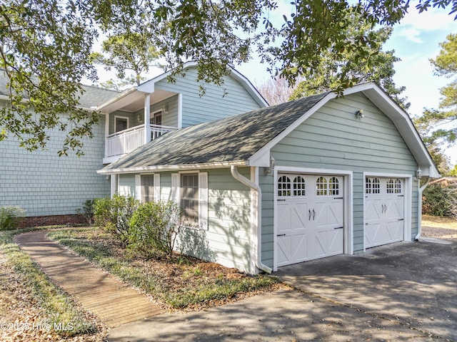 view of garage