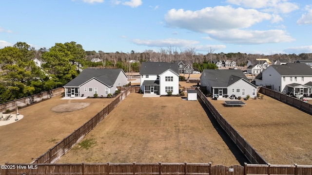 bird's eye view with a residential view