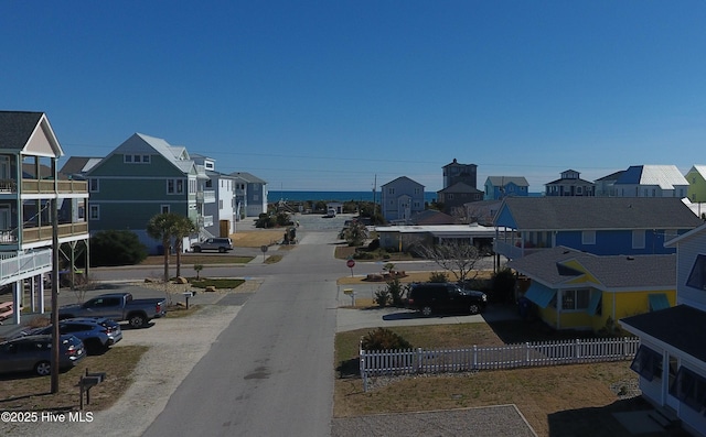 view of road featuring a residential view