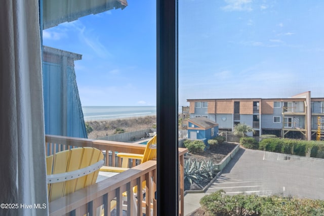 exterior space featuring a water view