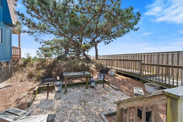 view of yard featuring fence