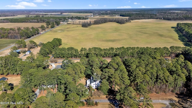 aerial view featuring a rural view