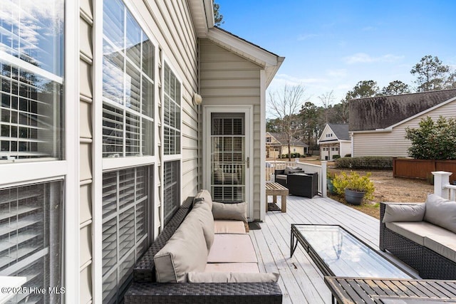 deck with outdoor lounge area