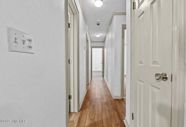 5200 Pineview Rd, Lumberton, NC 28360 - hall with a textured ceiling, light wood-style floors, and baseboards