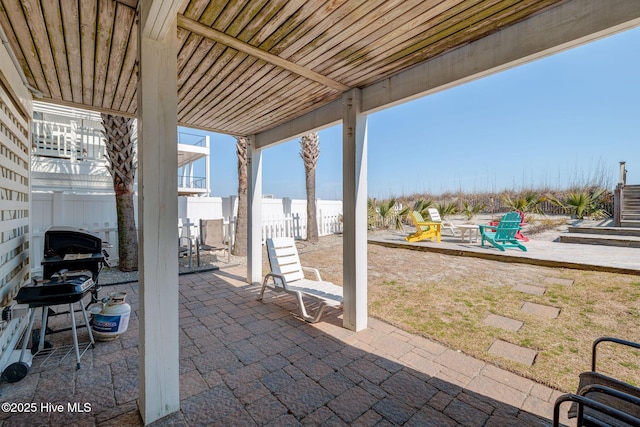 view of patio with a fenced backyard