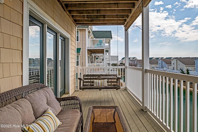 balcony with a residential view