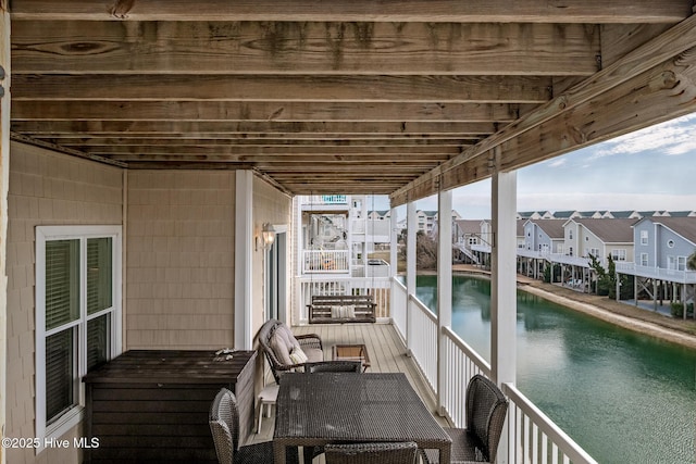 balcony with a residential view