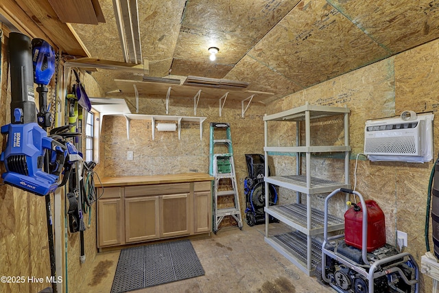 storage featuring an AC wall unit