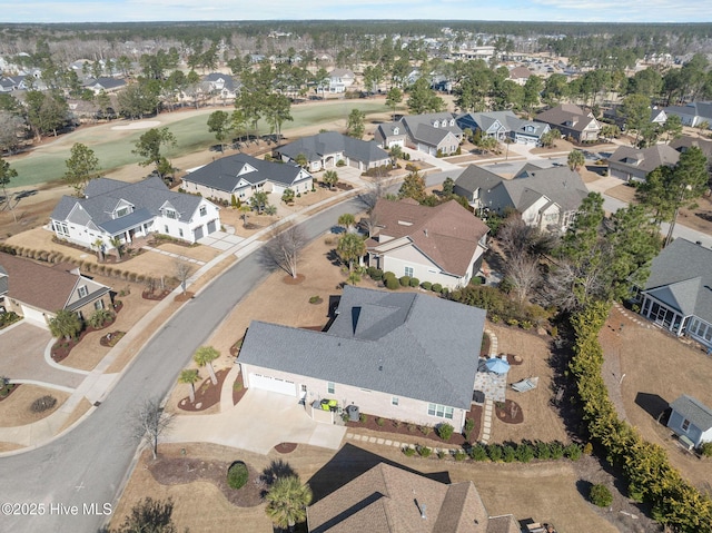 bird's eye view with a residential view