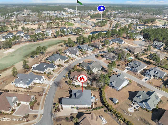 drone / aerial view with a residential view