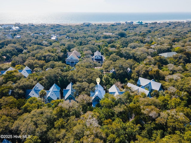 bird's eye view featuring a view of trees