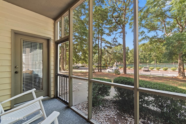 view of unfurnished sunroom