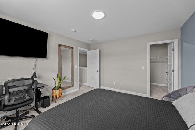 bedroom with visible vents, baseboards, and carpet floors