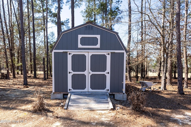 view of shed