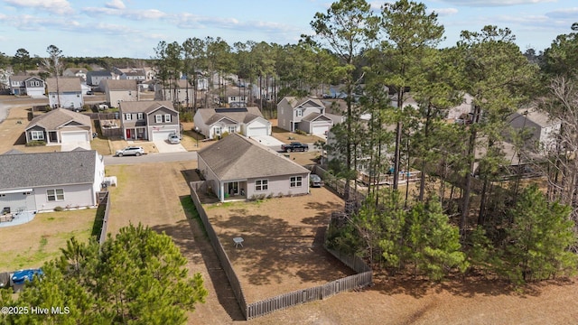 aerial view with a residential view