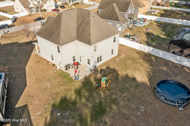 aerial view featuring a residential view