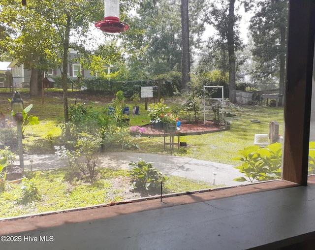 view of yard with fence