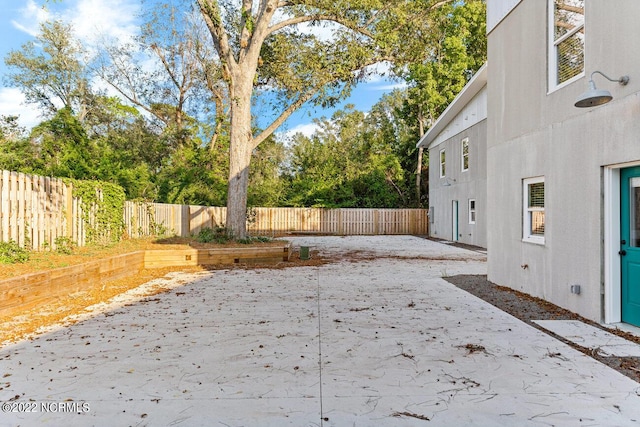 view of yard featuring a fenced backyard and a patio