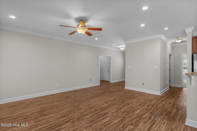 empty room with wood finished floors and baseboards