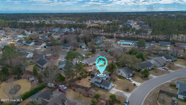 aerial view featuring a residential view