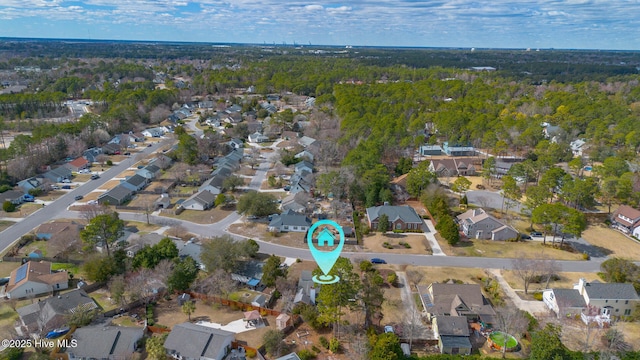 drone / aerial view with a residential view