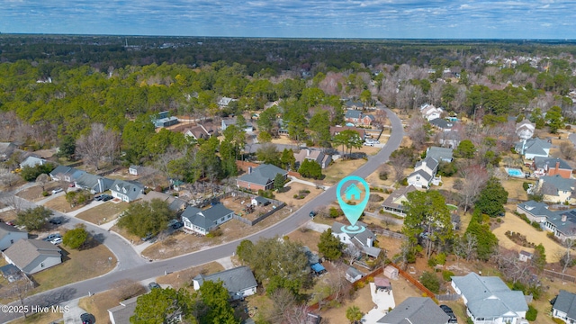 aerial view with a residential view