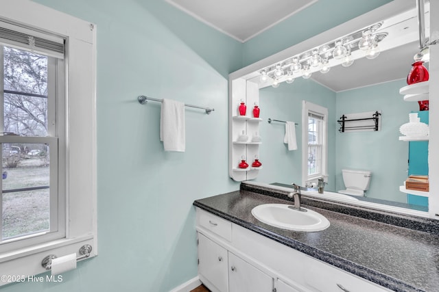 half bath with toilet and vanity